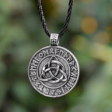 Load image into Gallery viewer, GUNGNEER Celtic Triquetra Knots Viking Runes Trinity Pendant Necklace Stainless Steel Jewelry