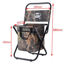 Load image into Gallery viewer, 2TRIDENTS Foldable Fishing Chair with Cooler Bag Stool for Fishing, Camping, Hiking, Watching Sports Events, Picnics and More
