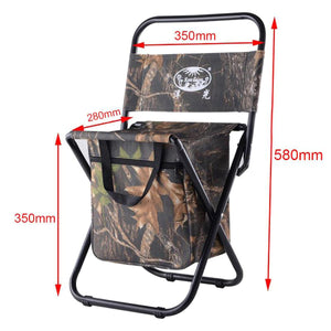 2TRIDENTS Foldable Fishing Chair with Cooler Bag Stool for Fishing, Camping, Hiking, Watching Sports Events, Picnics and More