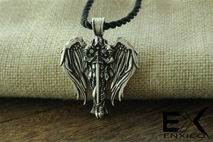 ENXICO Guardian Angel Knight Figure Amulet Pendant Necklace ? Silver Color