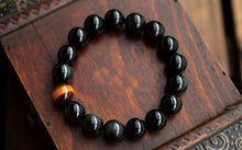 Load image into Gallery viewer, HoliStone Tiger Eye and Black Onyx Stone Beads Bracelet ? Anxiety Stress Relief Yoga Beads Bracelets Chakra Healing Crystal Bracelet for Women and Men