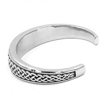 Load image into Gallery viewer, ENXICO Adjustable Celtic Knot Pattern Bangle Bracelet ? 316L Stainless Steel ? Irish Celtic Jewelry