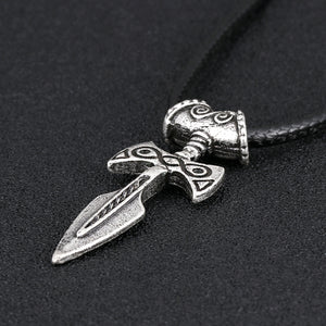 ENXICO Viking Dagger Amulet Pendant Necklace ? Silver Color ? Norse Scandinavia Viking Jewelry