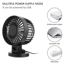 Load image into Gallery viewer, 2TRIDENTS Mini Noiseless USB Fan - Bring You A Soft Breeze - Great For Office, Home, Dorm, Library And More (Black)