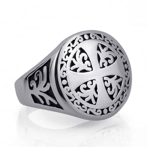 GUNGNEER Wicca Pentacle Pentagram Rune Star Magic Celtic Cross Stainless Steel Ring Jewelry Set