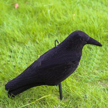 Load image into Gallery viewer, 2TRIDENTS Black Feathered Bird Crow Raven Decoy Bird Decoy Scarecrow Deterent Repellent Fake Crow Bird Decoy