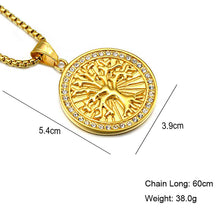 Load image into Gallery viewer, ENXICO Golden Tree of Life Pendant Necklace ? 316 L Stainless Steel ? World Tree Jewelry for Women