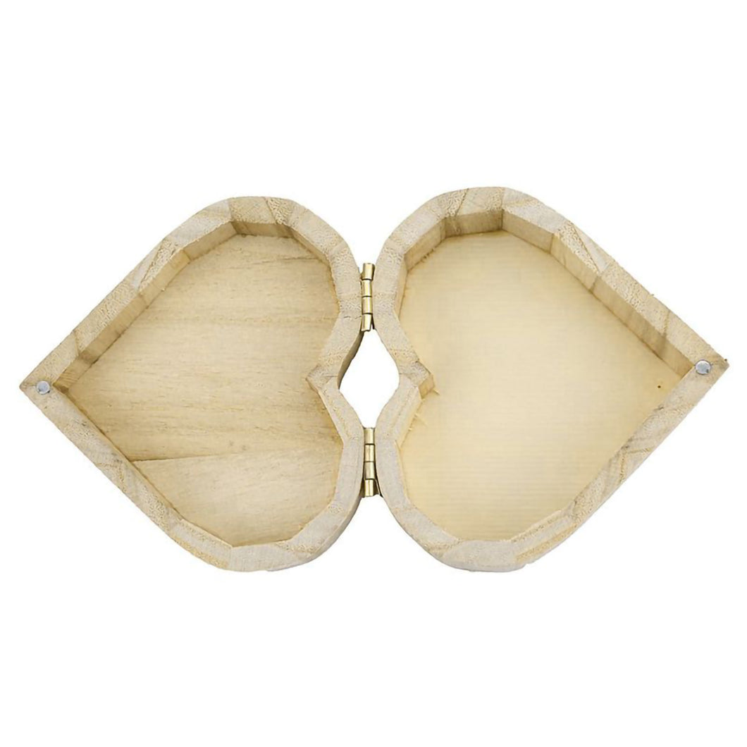 2TRIDENTS Wooden Heart-Shapes Storage Box - Organizers for Collecting Rings, Earrings and Other Jewelries