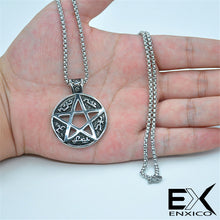 Load image into Gallery viewer, ENXICO Devil&#39;s Trap Pentagram Amulet Pendant Necklace ? 316L Stainless Steel ? Wicca Pagan Witchraft Jewelry