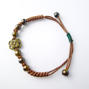 HoliStone Adjustable Handmade Ethnic Boho Style Flower Bracelet Lucky Charm for Women