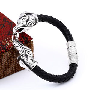 GUNGNEER Stainless Steel Viking Nordic Thor Hammer Pendant Necklace with Bracelet Jewelry Set