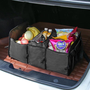2TRIDENTS Black Large Capacity Car Trunk Organizer - Perfect for SUV, Auto, Vehicle, Family Vans, Travel and Camp