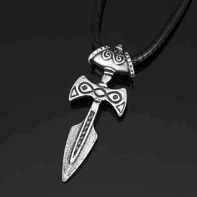 ENXICO Viking Dagger Amulet Pendant Necklace ? Silver Color ? Norse Scandinavia Viking Jewelry