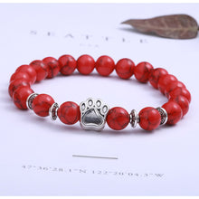 Load image into Gallery viewer, HoliStone Natural Chakra Stone with Silver Dog Paw Bracelet for Balancing Energy ? Anxiety Stress Relief Yoga Meditation Energy Balancing Lucky Charm Bracelet for Women and Men