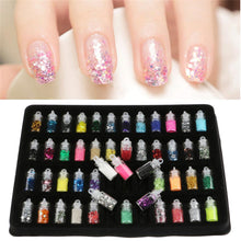 Load image into Gallery viewer, 2TRIDENTS Set of 48 Pcs Sequins Glitter Powder Nail Art for DIY Art Decoration Festival Face Eye Nail Make Up Accessories