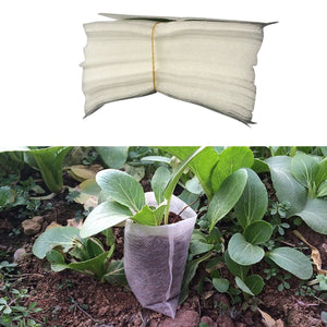 2TRIDENTS 200 Pcs Nursery Bags Plant Grow Bags - Environmental Non-Woven Fabrics - Home Garden Supply
