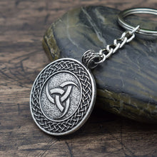 Load image into Gallery viewer, GUNGNEER Celtic Knot Symbol Strength Pendant Necklace Triquetra Key Chain Jewelry Set Men Women