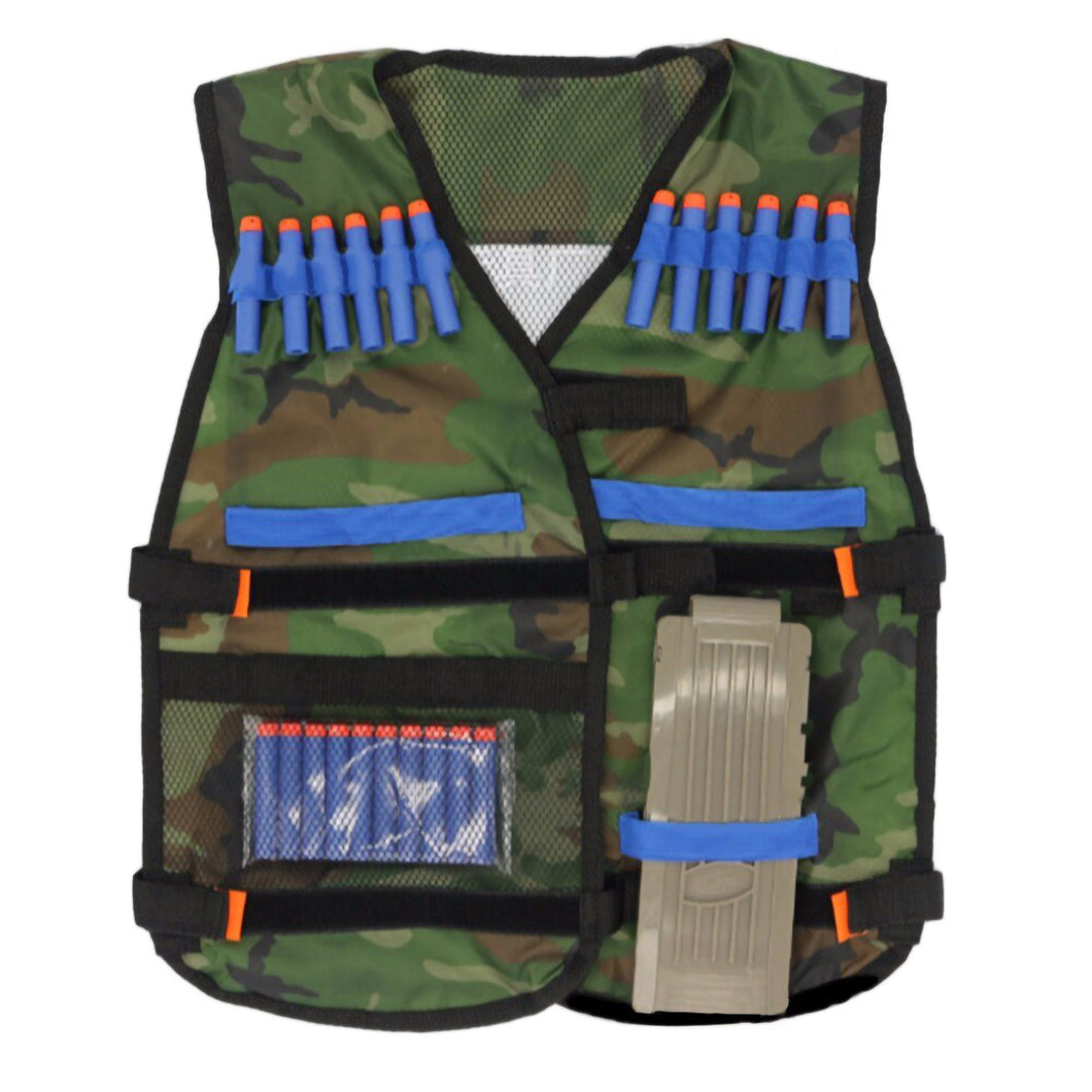 2TRIDENTS 47x18 Inch Adjustable Outdoor Tactical Adjustable Vest for CS Game Paintball Airsoft Vest Military Equipment (Black)