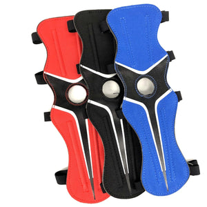 2TRIDENTS Archery Arm Guard - with 3-Strap Buckles - Hunting Shooting Arrow Bow Gear Accessories (Blue)