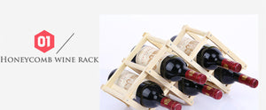2TRIDENTS Wooden Wine Rack 6 Bottles Standing Wooden Bottle Storage Shelf for Bar Basement Kitchen Dining Room