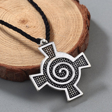 ENXICO Whirlpool Spiral Cross Pendant Necklace ? Irish Celtic Jewelry