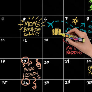 2TRIDENTS Magnetic Dry Erase Blackboard - Month Magnetic Calendar Chalkboard - Wall Sticker for Office