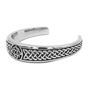 ENXICO Adjustable Celtic Knot Pattern Bangle Bracelet ? 316L Stainless Steel ? Irish Celtic Jewelry