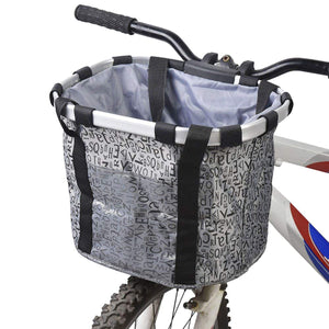 2TRIDENTS Front Handle Bar Removable Bike Basket Ideal for Carrying Food Stuffs Pet with Drawstrings Closure & Top Handles