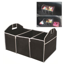 Load image into Gallery viewer, 2TRIDENTS Three-Compartment Car Trunk Organizer - Perfect for SUV, Auto, Vehicle, Family Vans, Travel and Camp - Automobiles Interior Accessories