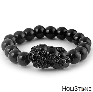 HoliStone FengShui Pixiu Bead Stretch Bracelet for Women and Men ? Anxiety Stress Relief Yoga Meditation Energy Balancing Lucky Charm Bracelet for Women and Men