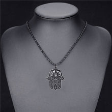 Load image into Gallery viewer, ENXICO Hamsa Hand of Fatima Charm of Protection Pendant Necklace ? Muslims Jewelry