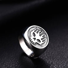 Load image into Gallery viewer, GUNGNEER Silvertone Square Masonic Ring Stainless Steel Skull Ring For Men Jewelry Set