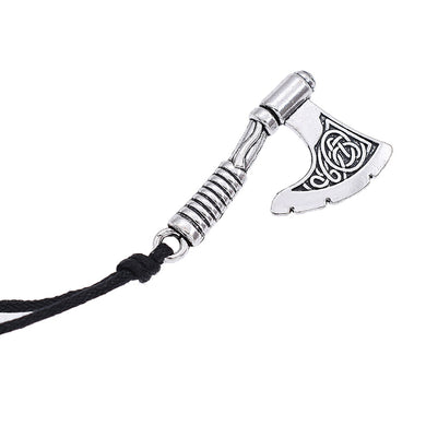 ENXICO Viking Battle Axe Pendant Necklace with Celtic Knot Pattern on Axe Head ? Nordic Scandinavian Viking Jewelry