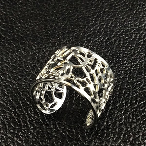 GUNGNEER Celtic Triquetra Wicca Pentagram Pentacle Stainless Steel Necklace Ring Jewelry Set