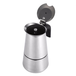2TRIDENTS Moka Espresso Coffee Maker - Stainless Steel Espresso Maker Machine For Full Bodied Coffee, Espresso Pot (100ml)