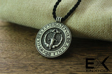 Load image into Gallery viewer, ENXICO Viking Ship Amulet Pendant Necklace with Rune Circle ? Silver Color ? Nordic Scandinavian Viking Jewelry