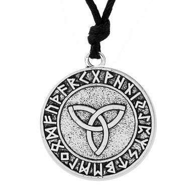 ENXICO Triquetra Celtic Knot Amulet Pendant Necklace with Rune Circle Surrounding ? Gold Color ? Irish Celtic Jewelry