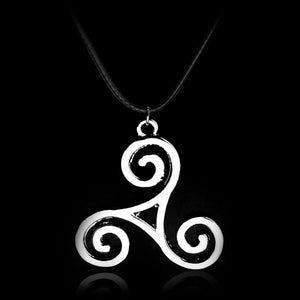 GUNGNEER Celtic Knot Triskele Necklace Hair Pin Jewelry Set Accessories Outfits for Men Women