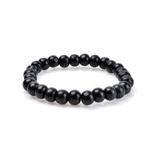 Load image into Gallery viewer, HoliStone Multi Layer Braided Black Blue PU Leather Bracelet with Black Wooden Bead Bangle for Women Men