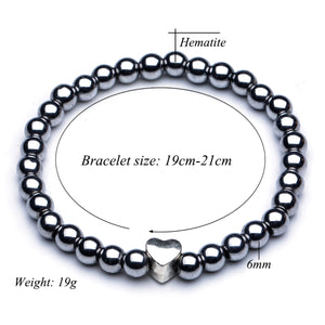 HoliStone Black Shungite Natural Stone Charm Bracelet ? Anxiety Stress Relief Yoga Beads Bracelets Chakra Healing Crystal Bracelet for Women and Men