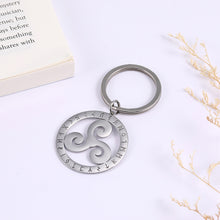 Load image into Gallery viewer, GUNGNEER Triquetra Trinity Celtic Knots Necklace Triskele Key Chain Jewelry Set Men Women