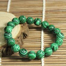 Load image into Gallery viewer, HoliStone Green Malachite Crystal Beads Bracelet ? Anxiety Stress Relief Yoga Beads Bracelets Chakra Healing Crystal Bracelet for Women and Men