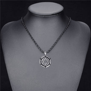 ENXICO Star of David Hexagram Amulet Pendant Necklace ? Pewter