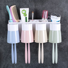 Load image into Gallery viewer, 2TRIDENTS Wall-Mount Toothbrush Toothpaste Squeezer Dispenser Holder - Household Simple Bathroom Storage Box (A)