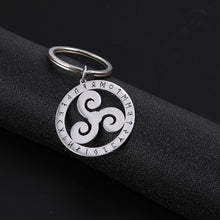Load image into Gallery viewer, GUNGNEER Triquetra Celtic Infinity Necklace Triskle Runes Key Chain Stainless Steel Jewelry Set