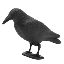 Load image into Gallery viewer, 2TRIDENTS Black Feathered Bird Crow Raven Decoy Bird Decoy Scarecrow Deterent Repellent Fake Crow Bird Decoy