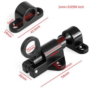 2TRIDENTS Black Security Gate Pull Ring Bounce Lock Door Window Latch Lock for Security and Protection