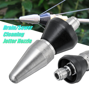 2TRIDENTS Stainless Steel Sewer Jet Nozzle Pressure Washer Nozzle - 1/4'' 1 Front 3 Rear - Various Cleaning Applications