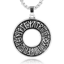 Load image into Gallery viewer, ENXICO Rune Letter Circle Pendant Necklace ? Nordic Scandinavian Viking Jewelry