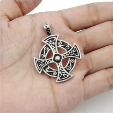 Load image into Gallery viewer, GUNGNEER Stainless Steel Celtic Knot Ring with Irish Cross Necklace Jewelry Set Men Women